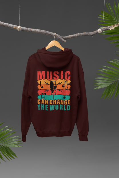 "Music Can Change the World" Unisex Hoodie – Empowerment Through Melody