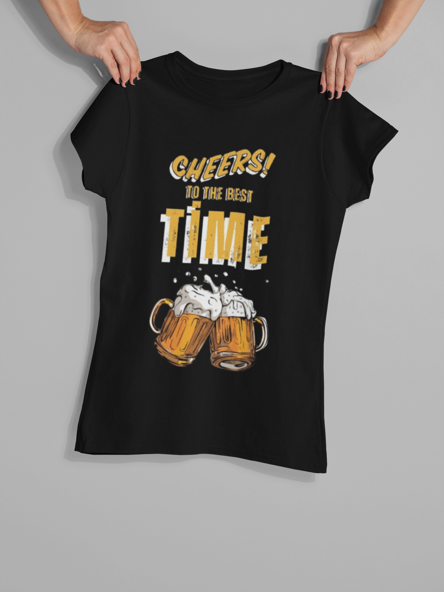 "Cheers to the Best Time" T-Shirt for Men, Premium Oversized T-Shirt for Party Lovers