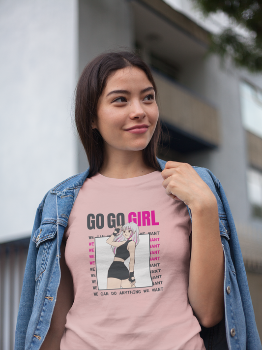 "Go Go Girl" Oversized Women's T-Shirt – Perfect for Empowered Women